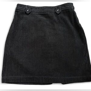 Eddie Bauer Black Corduroy Mini Skirt